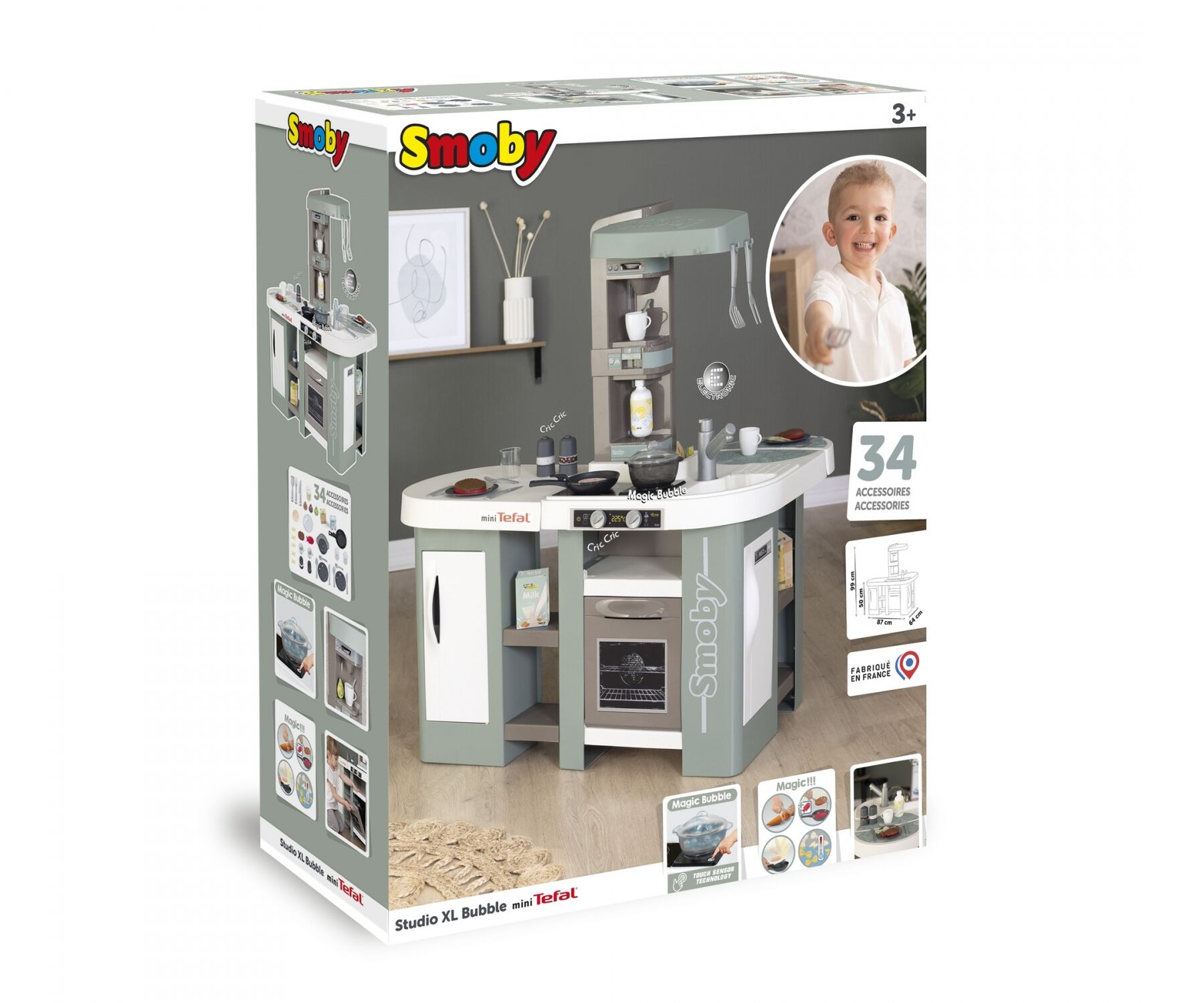 Smoby Tefal Studio Kitchen XL Bubble Sage Toys At Foys