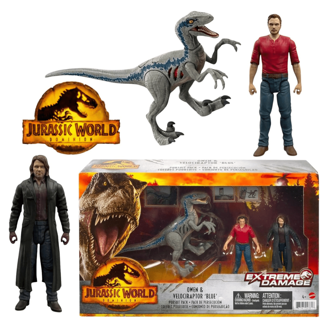 Jurassic World Dominion Owen And Velociraptor Blue Toys At Foys